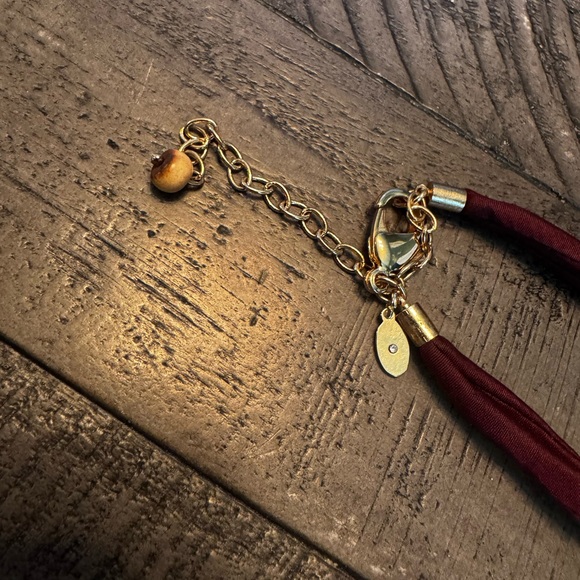 Chicos Tribal Boho Multi-Color Copal Beads Necklace Statement Goldtone Cord - Picture 11 of 11